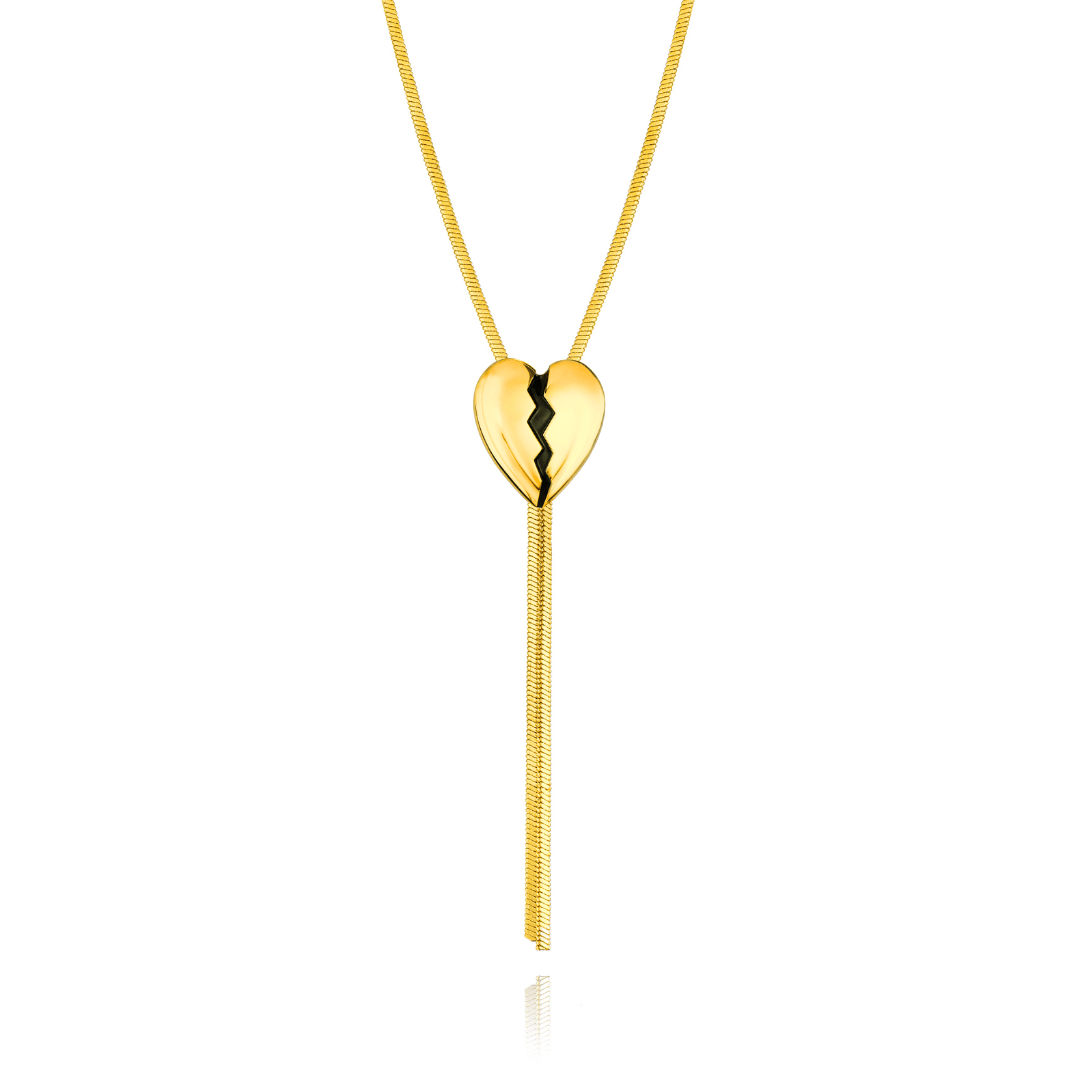 THE BROKEN HEART BOLO TIE GOLD - AIRHESS